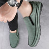 Herren-Leder-Slipper mit Gummisohle und Fußgewölbestütze