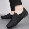 Herren-Leder-Slipper mit Gummisohle und Fußgewölbestütze