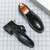 Herren-Leder-Monkstrap-Brogues mit rutschfester Sohle