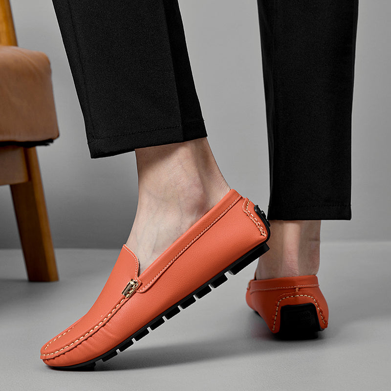 Herren-Leder-Slipper mit gepolsterter Innensohle