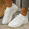 Damen-Stricksneaker mit gepolsterter Innensohle und Schnürverschluss