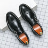 Herren-Leder-Monkstrap-Brogues mit rutschfester Sohle