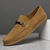Herren-Wildleder-Slipper mit Gummisohle und Horsebit-Detail