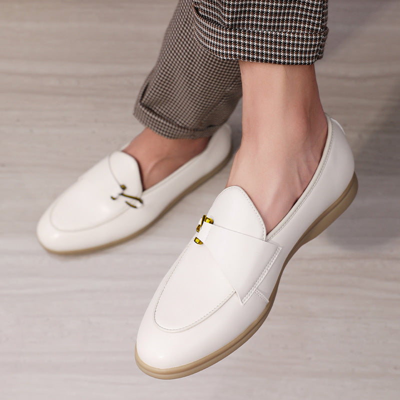 Herren-Lederhalbschuhe mit Wildleder-Vorderblatt und Hakenverschluss