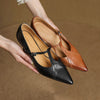 Damen-Lederpumps mit spitzer Zehenpartie und T-Riemchen