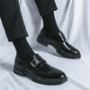 Herren-Leder-Monkstrap-Brogues mit rutschfester Sohle