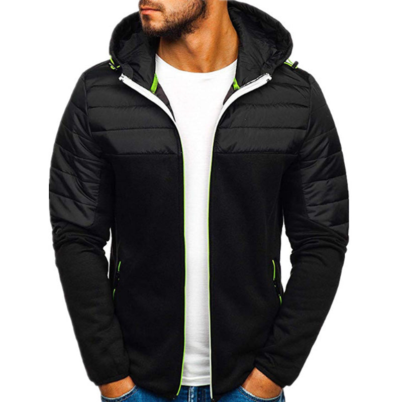 Dwayne - Warm wattierte herrenjacke mit kapuze