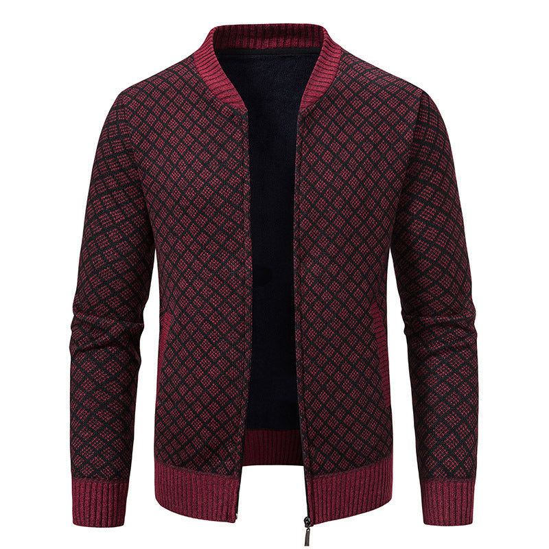 Männer Cardigan mit Reißverschluss und strukturiertem Design
