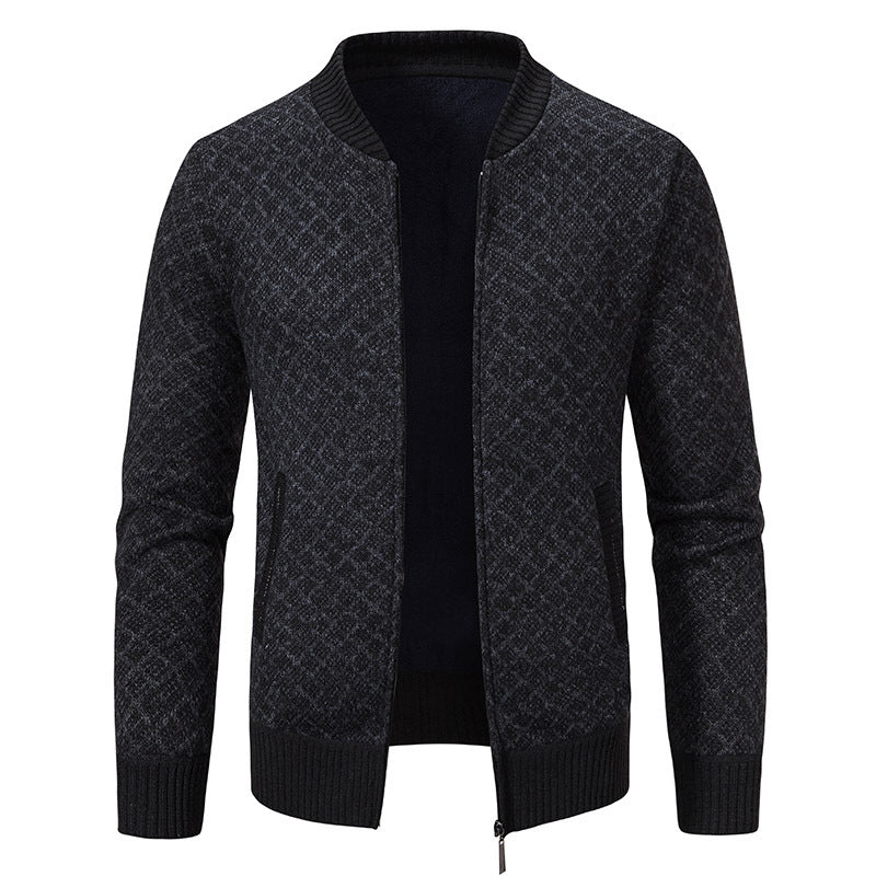 Männer Cardigan mit Reißverschluss und strukturiertem Design
