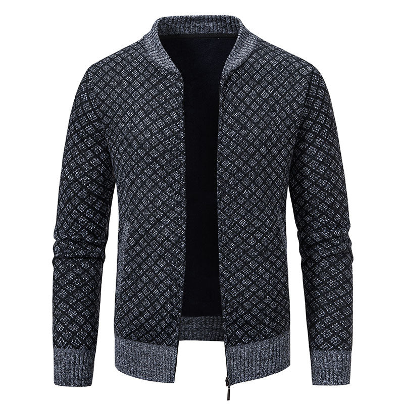 Männer Cardigan mit Reißverschluss und strukturiertem Design