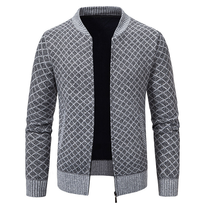 Männer Cardigan mit Reißverschluss und strukturiertem Design