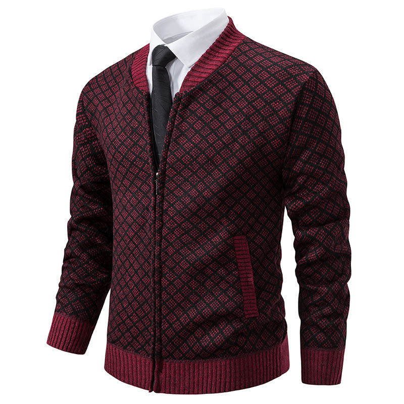 Männer Cardigan mit Reißverschluss und strukturiertem Design