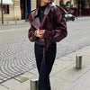 Mode Faux-Lederjacke für Damen