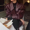 Mode Faux-Lederjacke für Damen