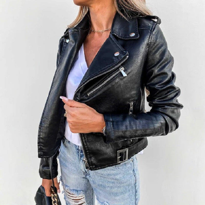 Stylische Bikerjacke mit Reverskragen für Damen