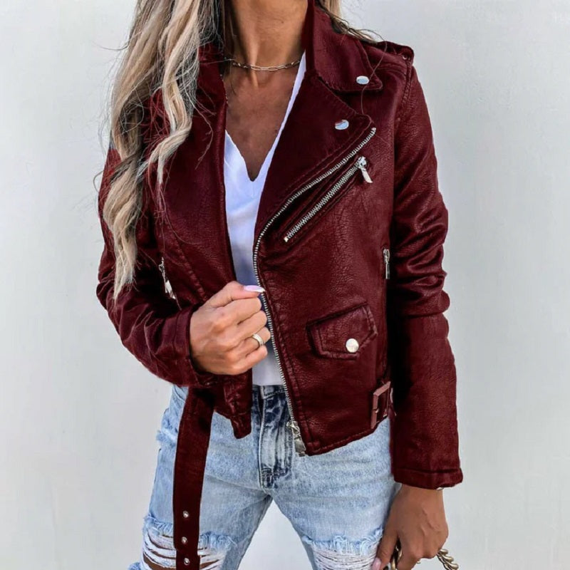 Stylische Bikerjacke mit Reverskragen für Damen