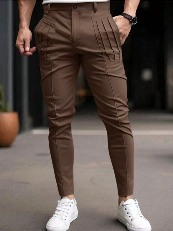 Slim-Fit Anzughose mit Falten für Herren