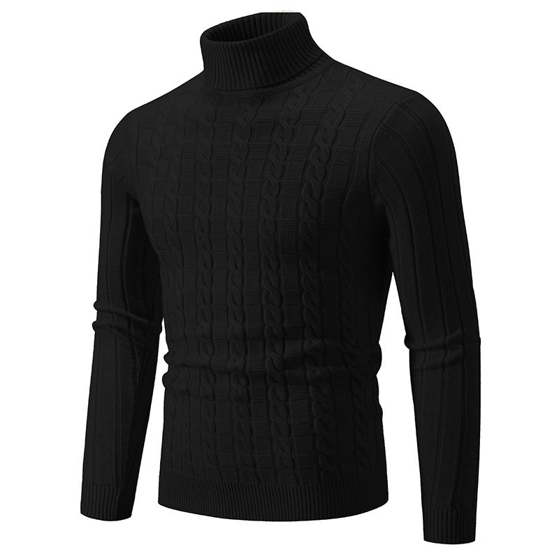Moderner Strickpullover mit Stehkragen für Herren