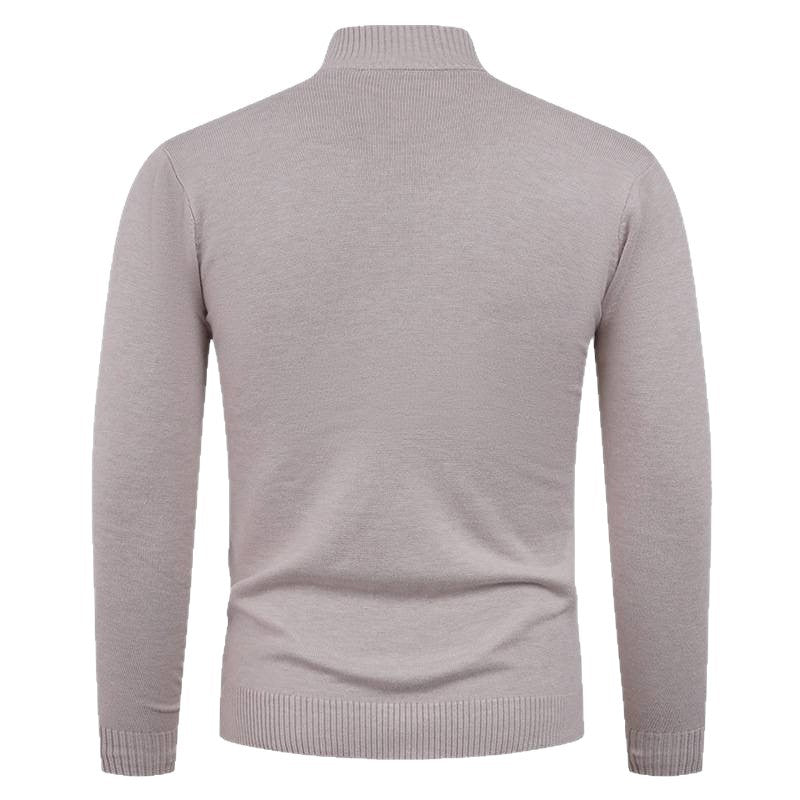 Strickpullover mit Reißverschluss und hohem Kragen für Herren