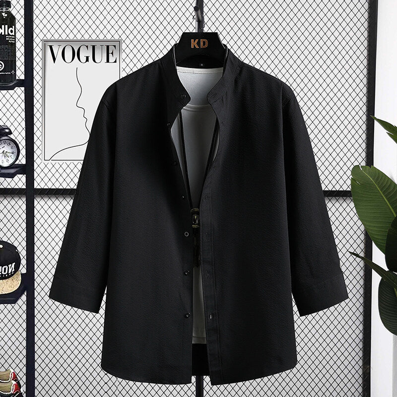 Langarmhemd mit Stehkragen für Herren