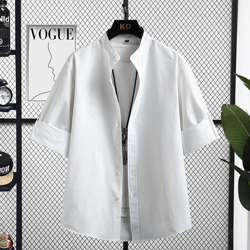 Langarmhemd mit Stehkragen für Herren