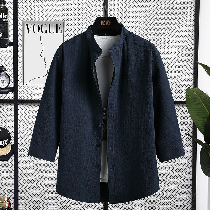 Langarmhemd mit Stehkragen für Herren