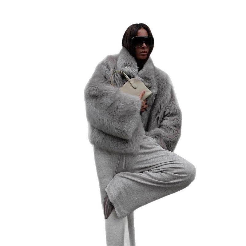 Kunstfelljacke mit Kragen für Damen