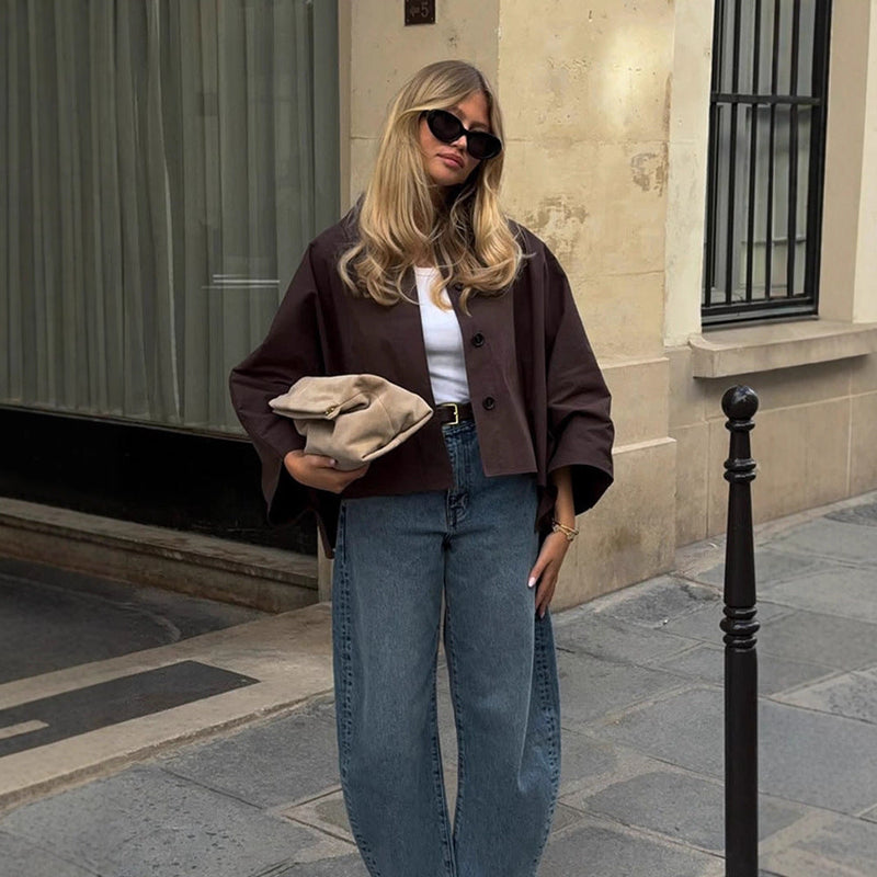 Übergangsjacke mit Cape-Ärmeln für Damen