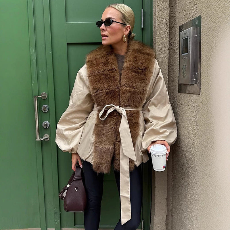 Modische Übergangsjacke mit Voluminösen Ärmeln für Damen