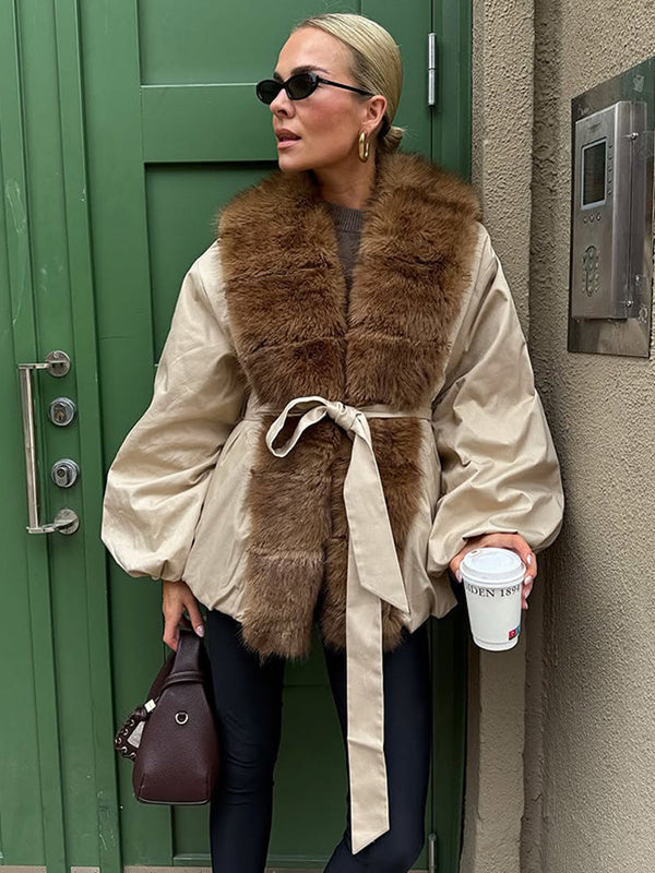 Modische Übergangsjacke mit Voluminösen Ärmeln für Damen