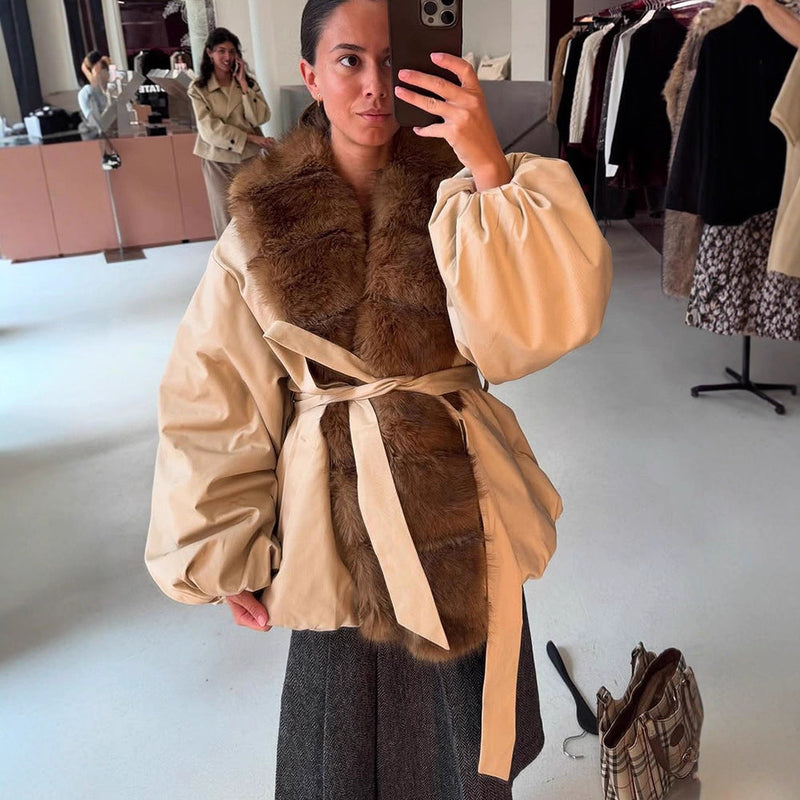 Modische Übergangsjacke mit Voluminösen Ärmeln für Damen