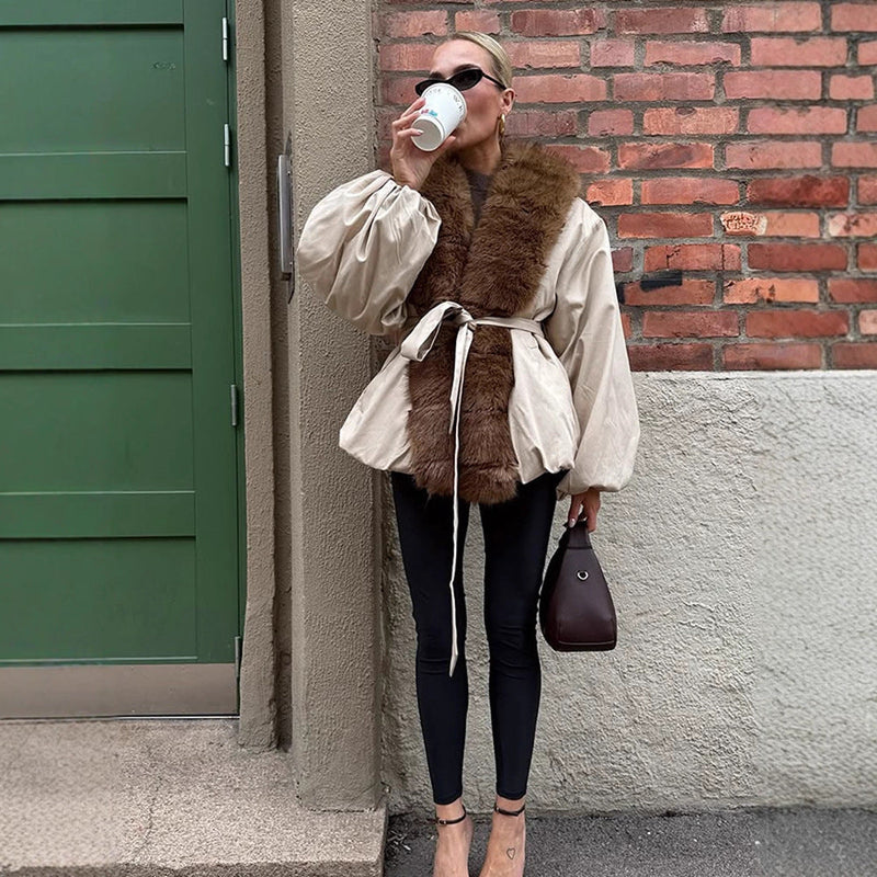 Modische Übergangsjacke mit Voluminösen Ärmeln für Damen