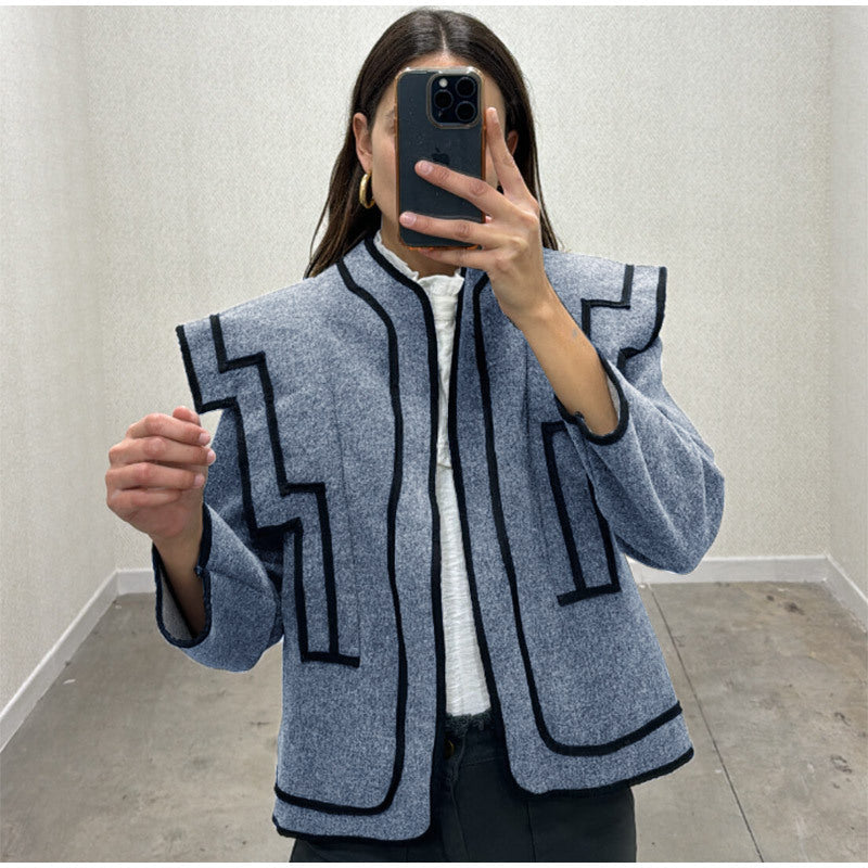 Modische Wolljacke mit markantem Schnitt für Damen