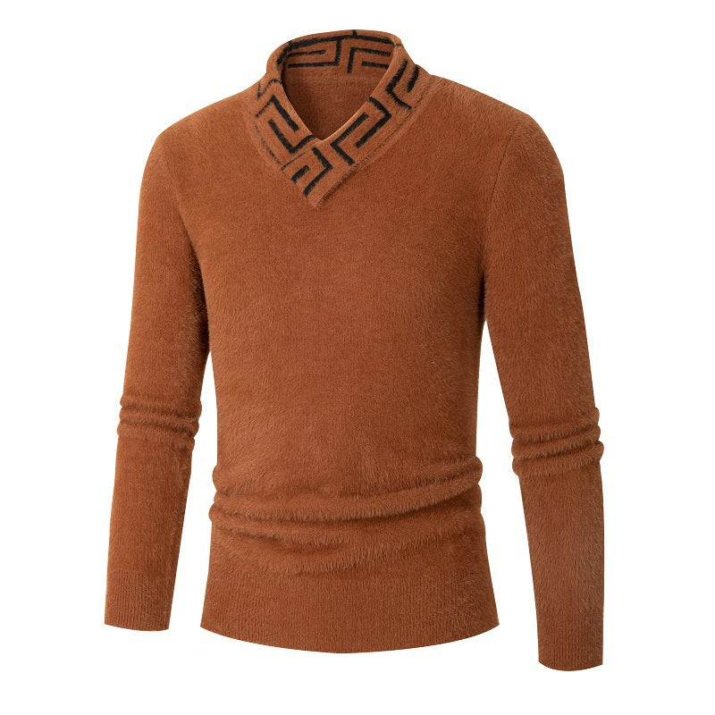 Pullover mit Stehkragen und Strukturmuster für Herren