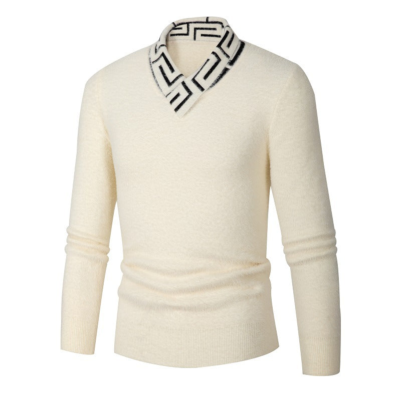 Pullover mit Stehkragen und Strukturmuster für Herren