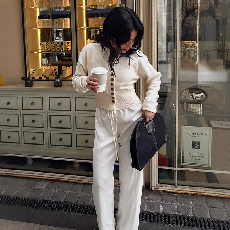 Strickpullover mit Knopfleiste für Damen