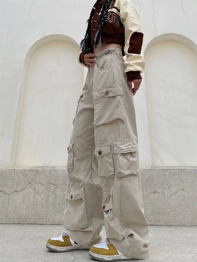 Robin - Retro cargohose mit vielen taschen und weitem bein