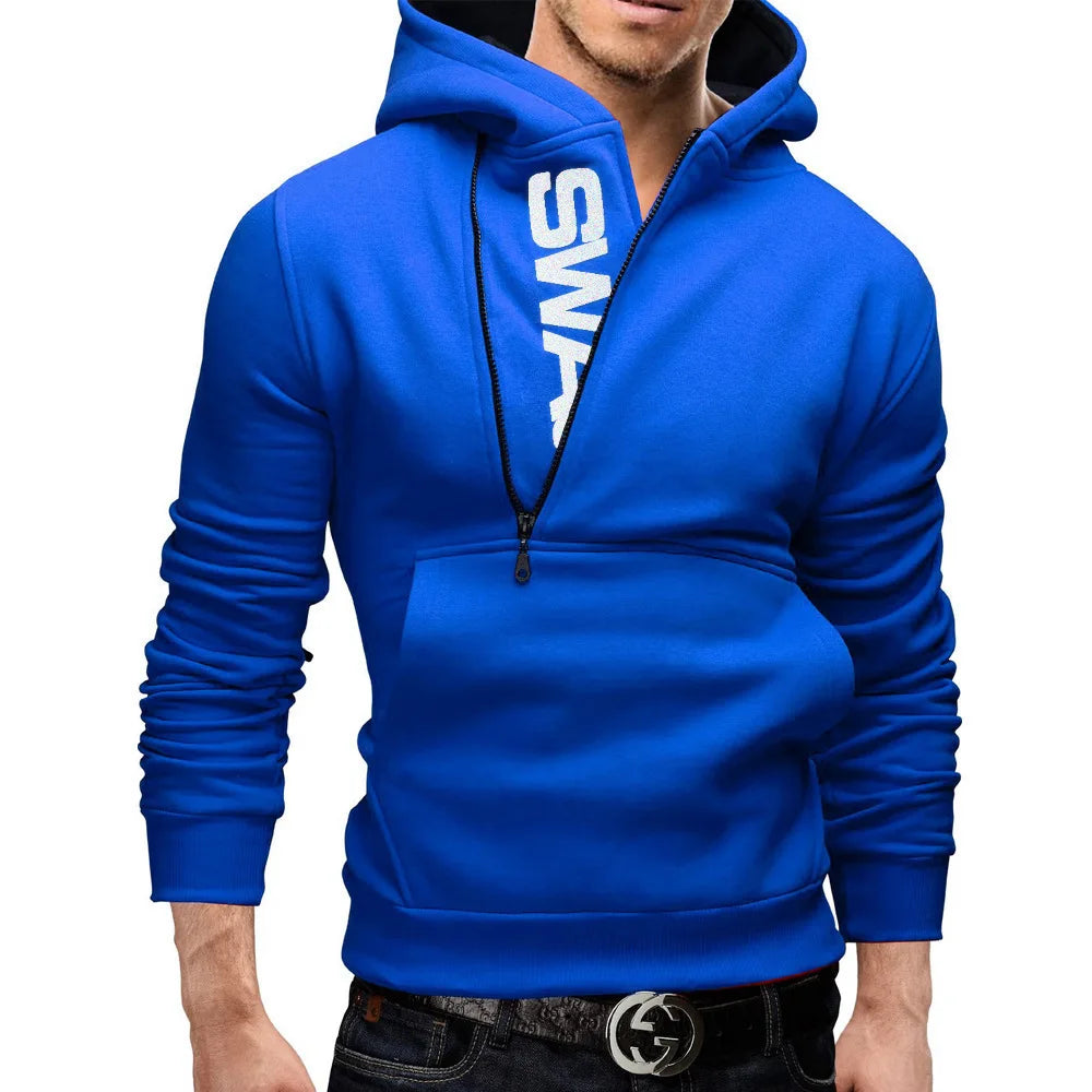 Landon - Stylischer hoodie mit seitlichem reißverschluss