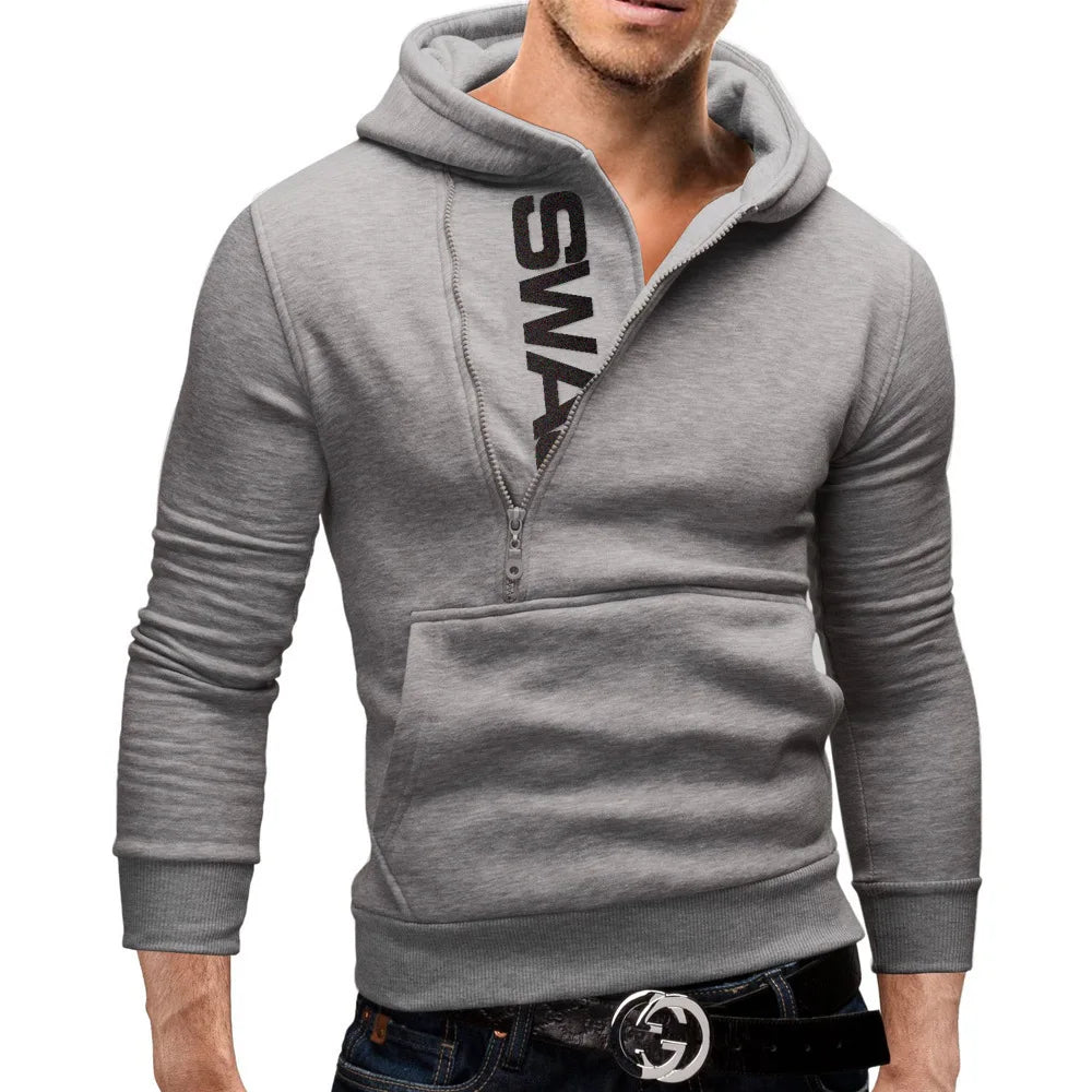 Landon - Stylischer hoodie mit seitlichem reißverschluss