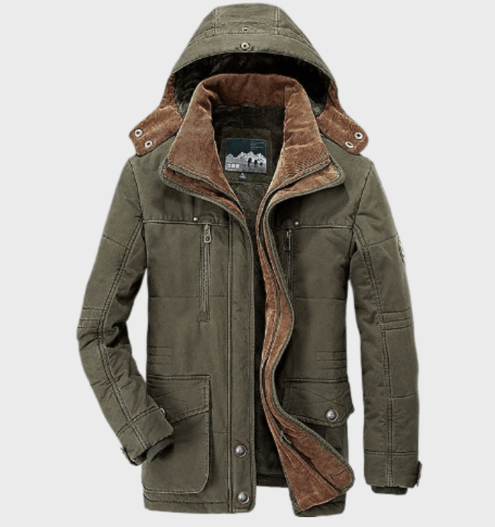 Josiah - Dicke winterjacke mit kapuze für herren