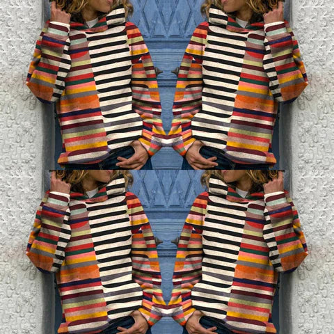 Mae - Mehrfarbiger kapuzenpullover