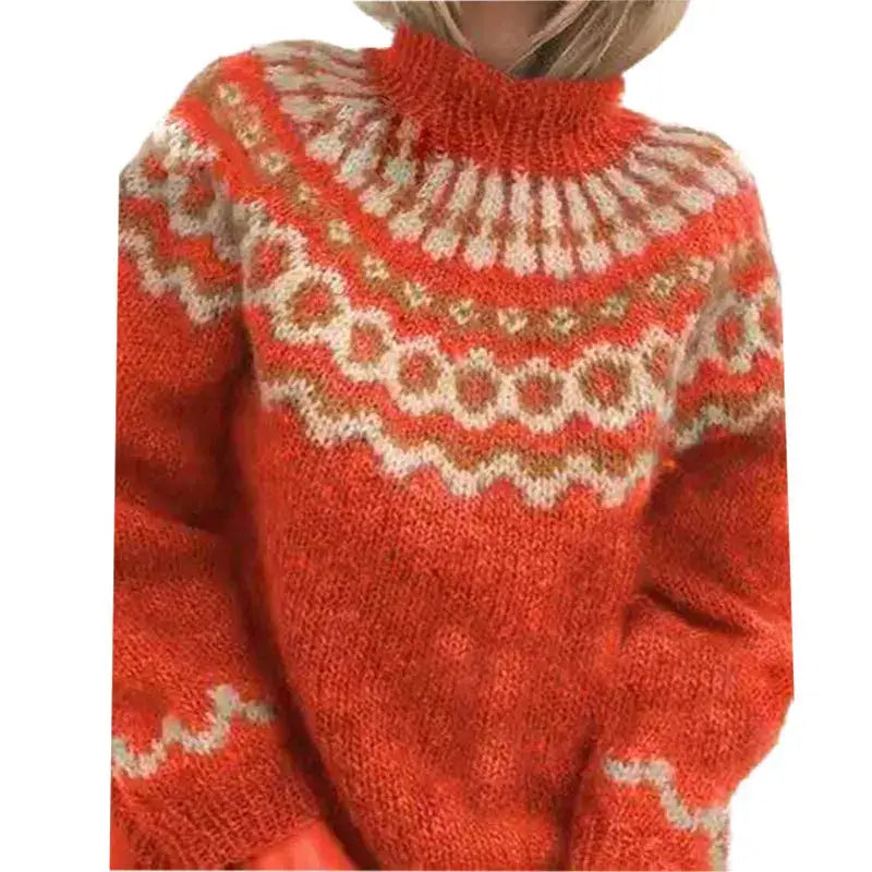 Norweger Strickpullover mit Rollkragen für Damen