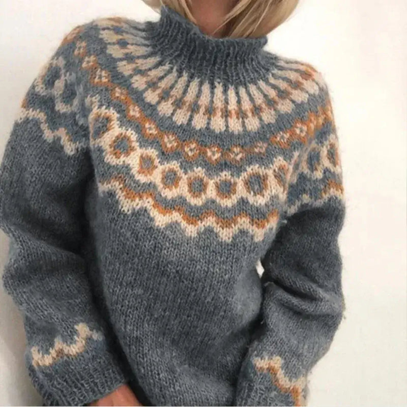 Norweger Strickpullover mit Rollkragen für Damen