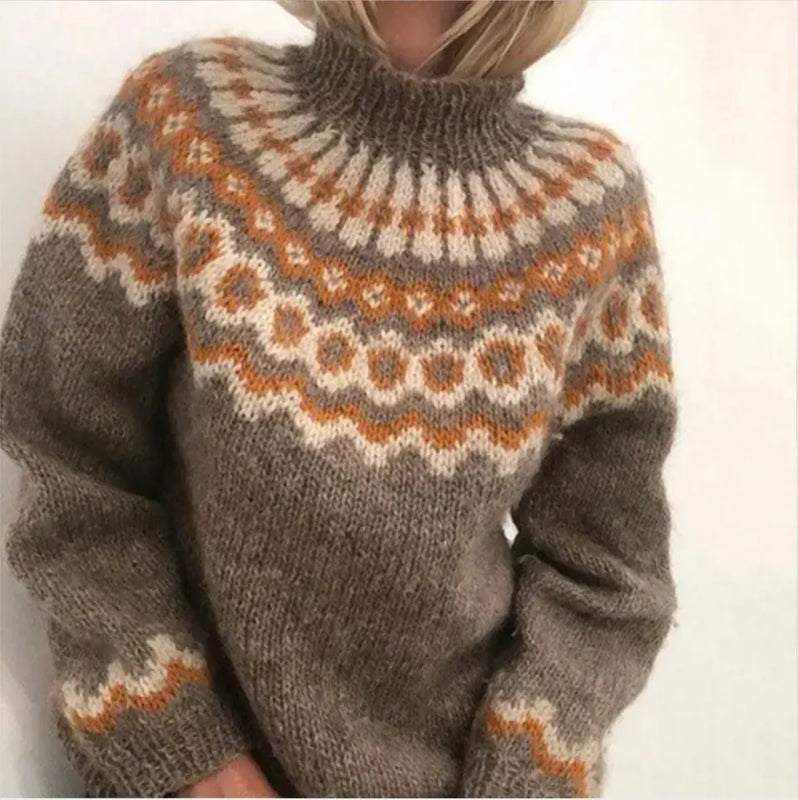 Norweger Strickpullover mit Rollkragen für Damen