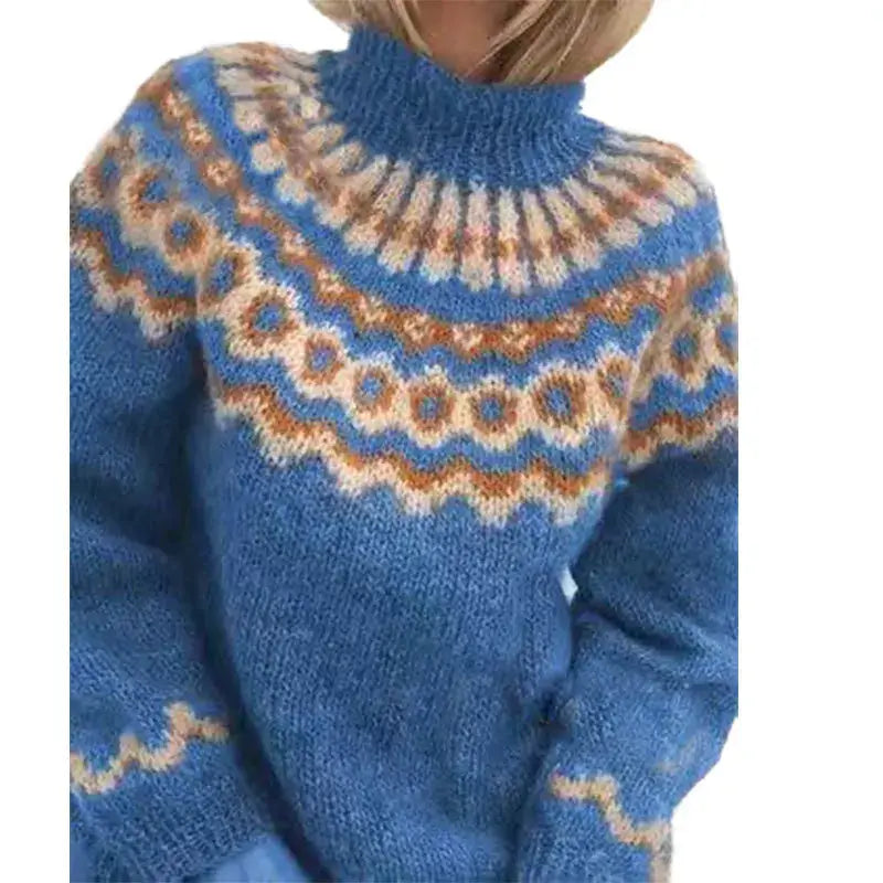 Norweger Strickpullover mit Rollkragen für Damen