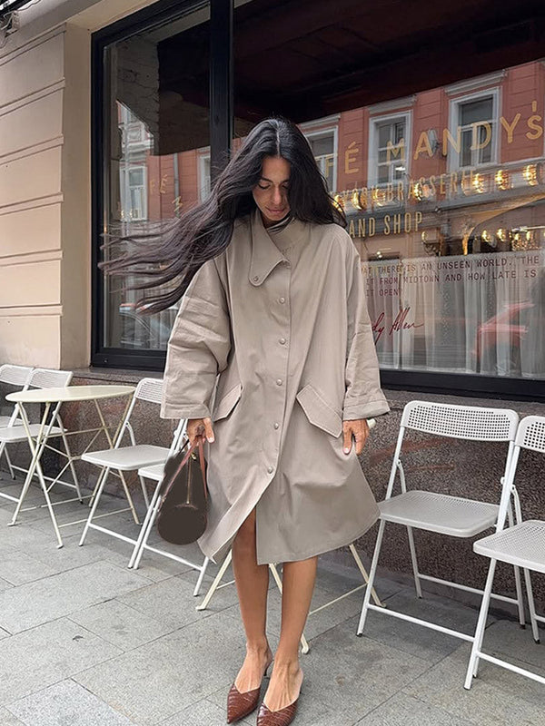 Übergroßer Trenchcoat mit Knopfdetails für Damen