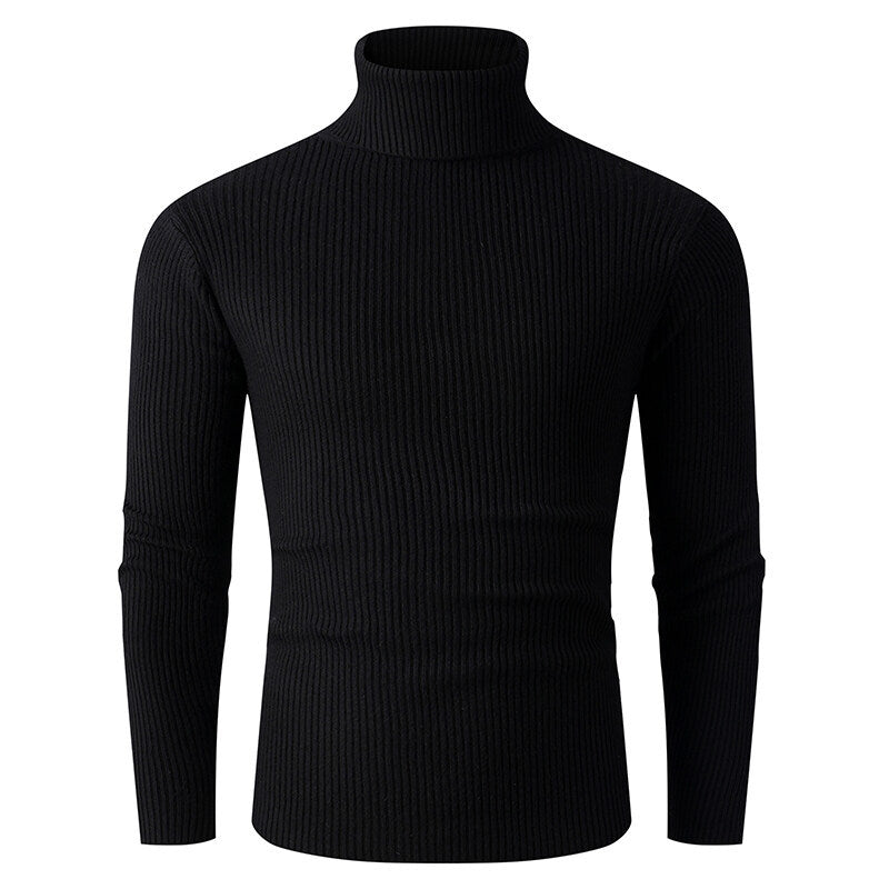 Gerippter Rollkragenpullover für Herren