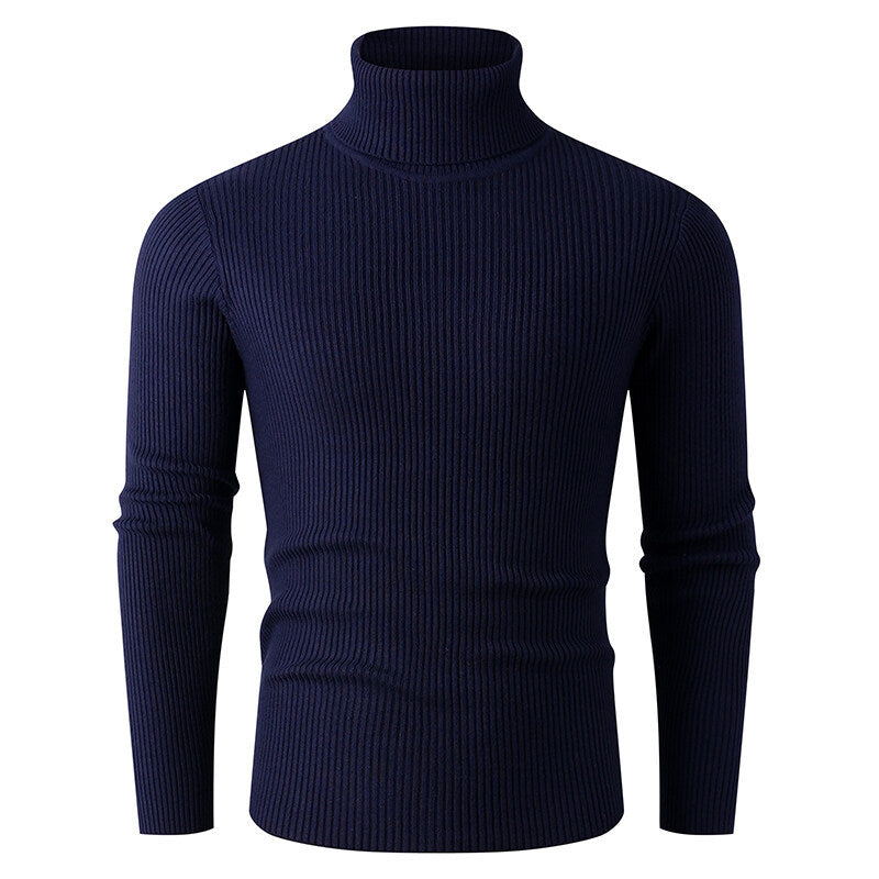 Gerippter Rollkragenpullover für Herren