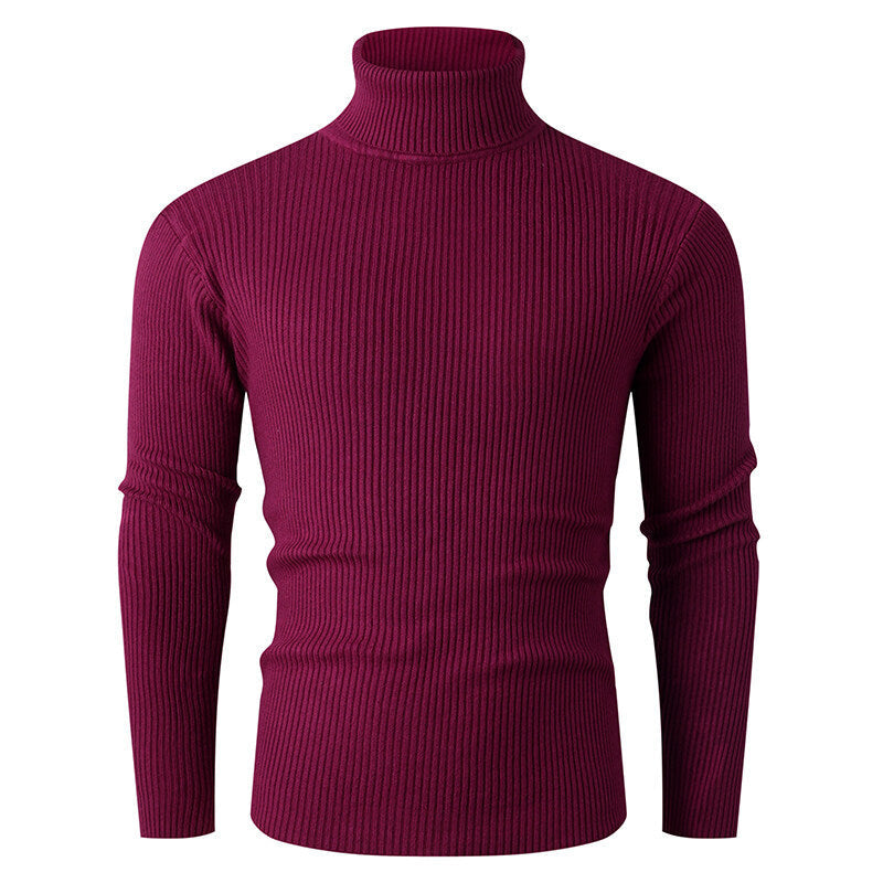 Gerippter Rollkragenpullover für Herren