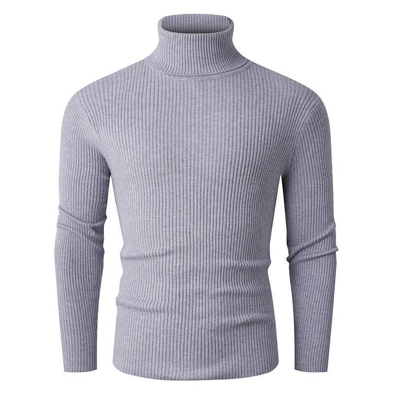 Gerippter Rollkragenpullover für Herren